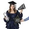 4 1/4" – 12 3/4" Large 2025 Graduation Cardboard Photo Props 6 Pieces